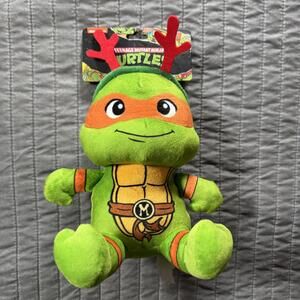 TMNT Plush Dog Toy Teenage‎ Mutant Ninja Turtles Michelangelo Holiday Reindeer
